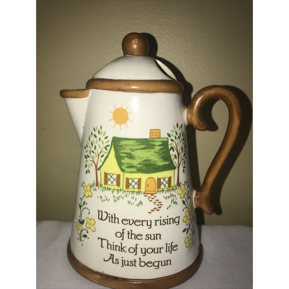 Vintage Retro‎ MCM  Japan Teapot Wall Pocket Vase